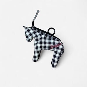 Checkered Black and White Horse coin purse